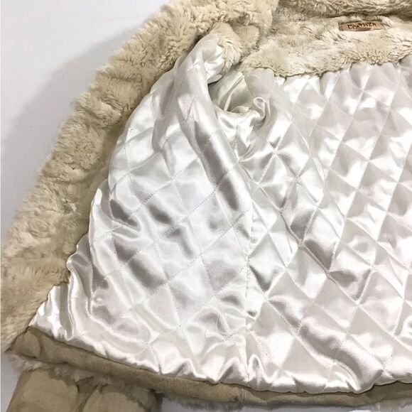 Wilsons Leather Penny Lane Style Suede Faux Fur Trim Coat Size Large - Picture 12 of 14